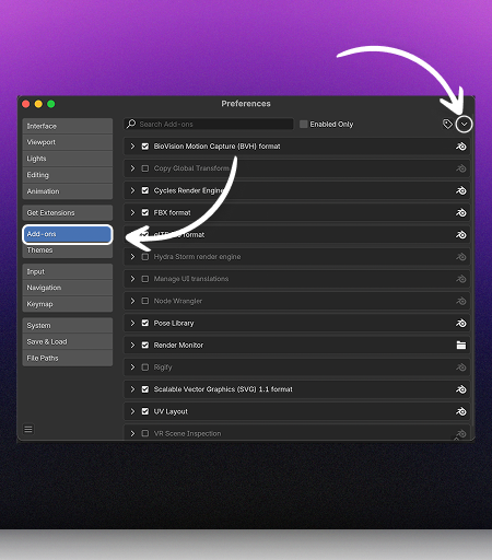 Preferences window